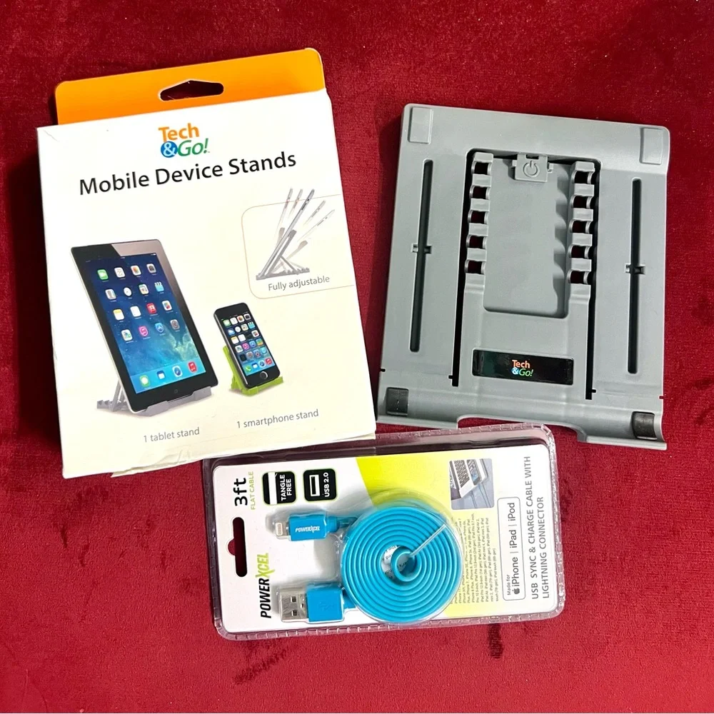 👑✅PRICE FIRM✅ Tech & Go Mobile Device Stands and PowerXcel Cable Set
